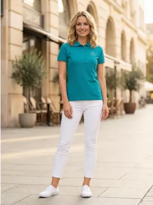Tricou de damă cu guler ALTISPORT ALW056210 TURCOAZ ÎNCHIS