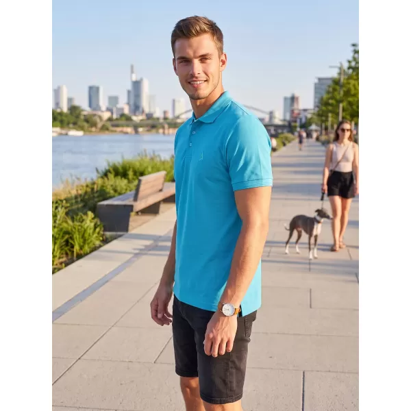  Tricou premium pentru bărbați cu guler ALTISPORT ALM002203 TURCOAZ 