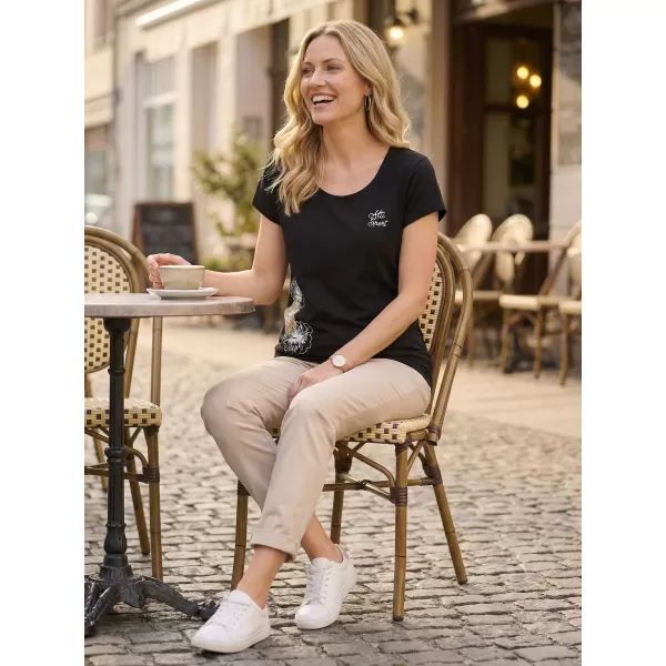  Tricou pentru femei ALTISPORT ALW106120 NEGRU SI AURIU 