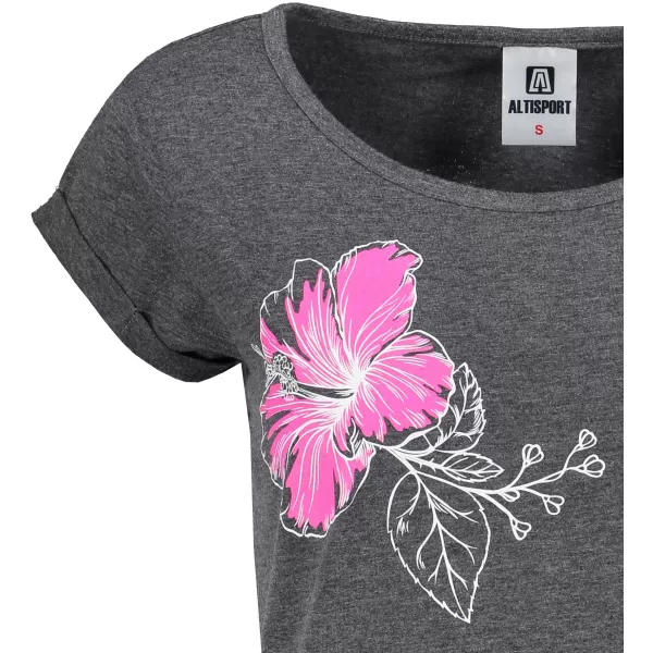  Tricou pentru femei ALTISPORT ALW107164 EVIDENȚIERE NEAGRĂ / ROZ 