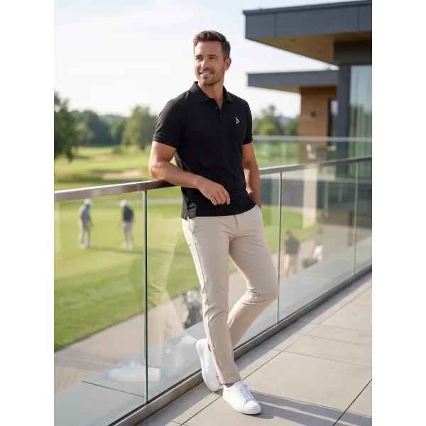  Tricou premium pentru bărbați cu guler ALTISPORT ALM002203 ALB-NEGRU 