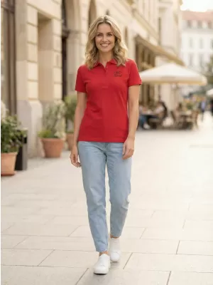 Tricou de damă cu guler ALTISPORT ALW056210 ROȘU