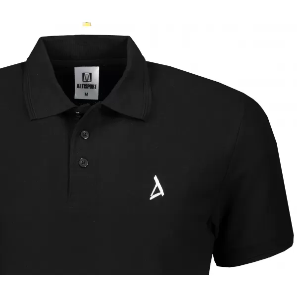  Tricou premium pentru bărbați cu guler ALTISPORT ALM002203 ALB-NEGRU 