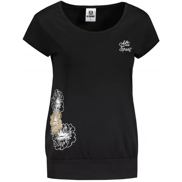  Tricou pentru femei ALTISPORT ALW106120 NEGRU SI AURIU 