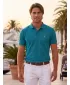 Tricou premium pentru bărbați cu guler ALTISPORT ALM002203 TURCOAZ ÎNCHIS