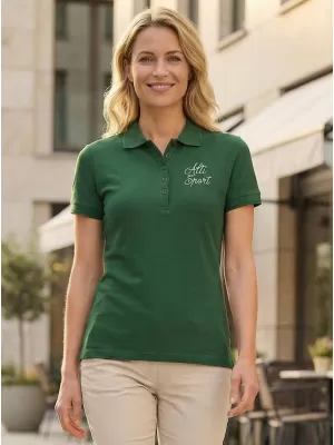 Tricou de damă cu guler ALTISPORT ALW056210 STICLA VERDE