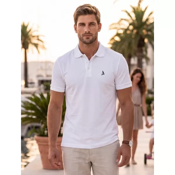  Tricou premium pentru bărbați cu guler ALTISPORT ALM002203 ALB 