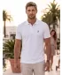 Tricou premium pentru bărbați cu guler ALTISPORT ALM002203 ALB
