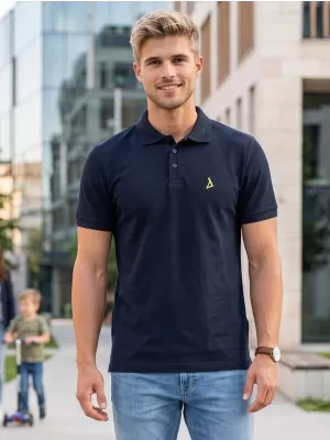 Tricou premium pentru bărbați cu guler ALTISPORT ALM002203 ALBASTRU MARIN