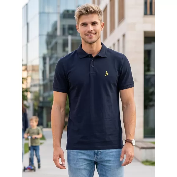  Tricou premium pentru bărbați cu guler ALTISPORT ALM002203 ALBASTRU MARIN 