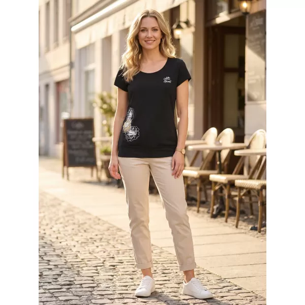  Tricou pentru femei ALTISPORT ALW106120 NEGRU SI AURIU 