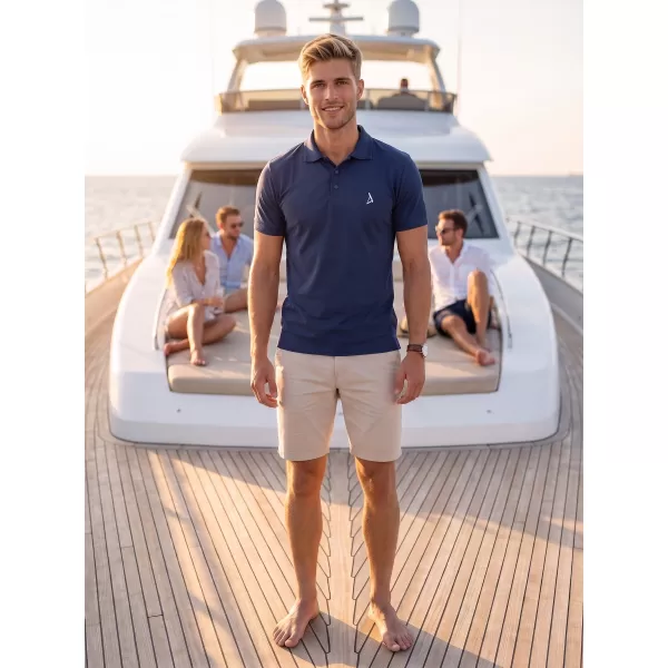 Tricou premium pentru bărbați cu guler ALTISPORT ALM002203 ALBASTRU MIEZUL NOPȚII 