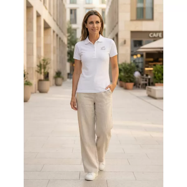  Tricou de damă cu guler ALTISPORT ALW056210 AUR ALB 
