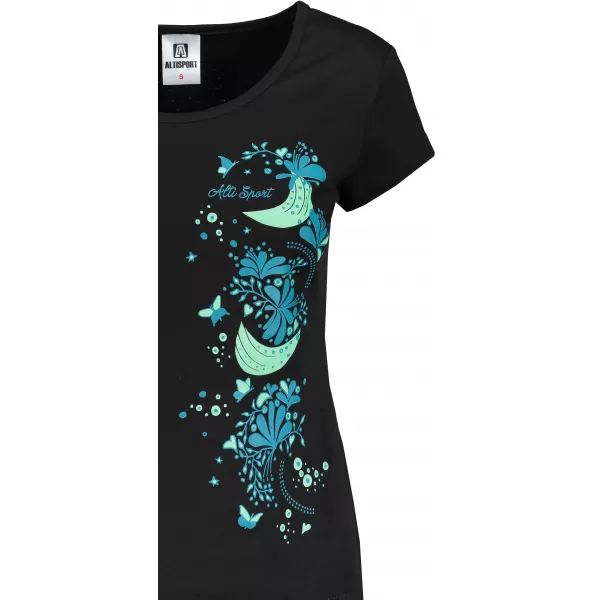  Tricou pentru femei ALTISPORT ALW096122 NEGRU ȘI ALBASTRU 