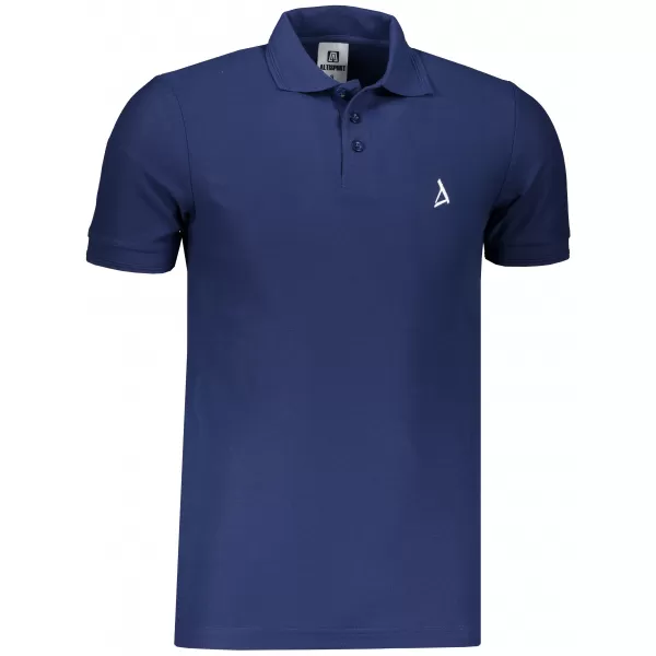  Tricou premium pentru bărbați cu guler ALTISPORT ALM002203 ALBASTRU MIEZUL NOPȚII 