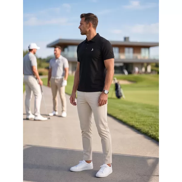  Tricou premium pentru bărbați cu guler ALTISPORT ALM002203 ALB-NEGRU 