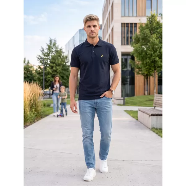  Tricou premium pentru bărbați cu guler ALTISPORT ALM002203 ALBASTRU MARIN 