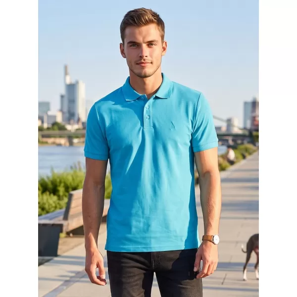  Tricou premium pentru bărbați cu guler ALTISPORT ALM002203 TURCOAZ 