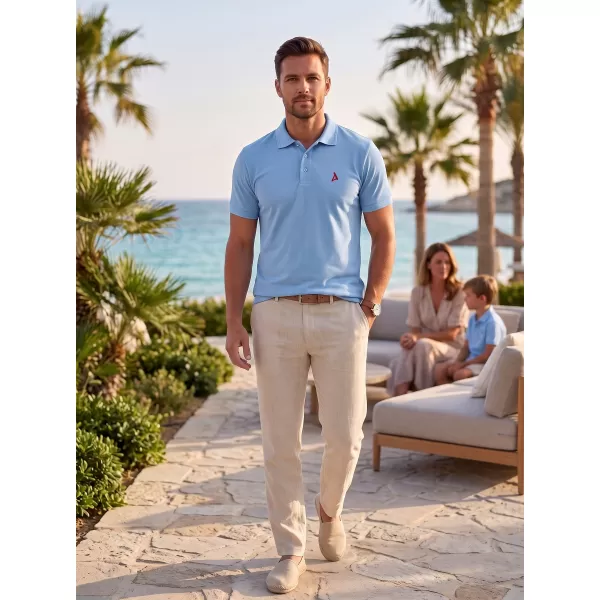  Tricou premium pentru bărbați cu guler ALTISPORT ALM002203 CER ALBASTRU 