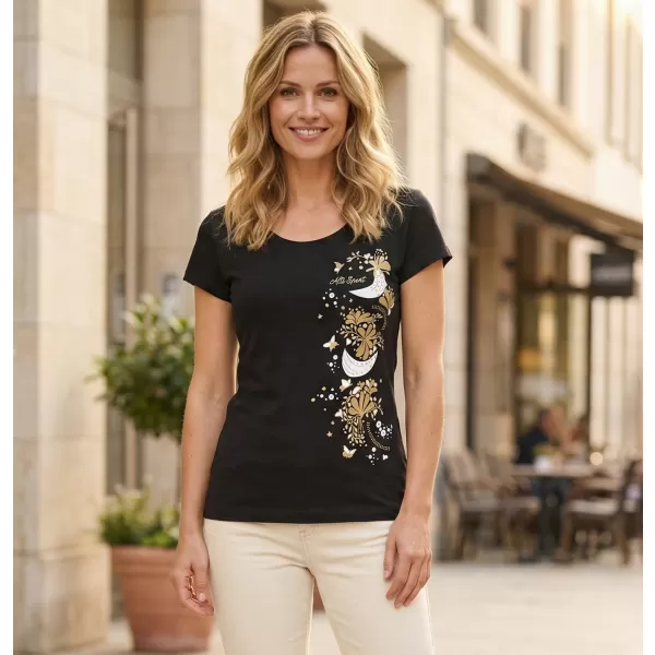  Tricou pentru femei ALTISPORT ALW096122 NEGRU SI AURIU 