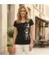 Tricou pentru femei ALTISPORT ALW096122 NEGRU SI AURIU