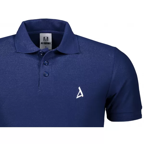  Tricou premium pentru bărbați cu guler ALTISPORT ALM002203 ALBASTRU MIEZUL NOPȚII 