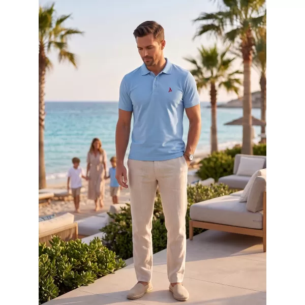  Tricou premium pentru bărbați cu guler ALTISPORT ALM002203 CER ALBASTRU 