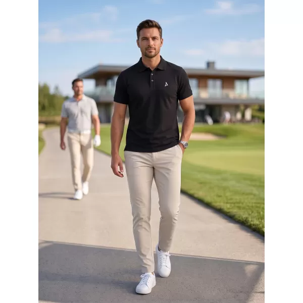  Tricou premium pentru bărbați cu guler ALTISPORT ALM002203 ALB-NEGRU 
