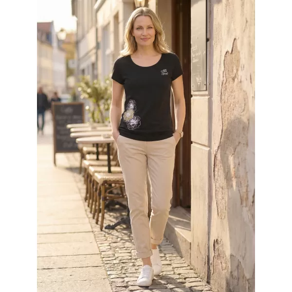  Tricou pentru femei ALTISPORT ALW106120 NEGRU SI AURIU 