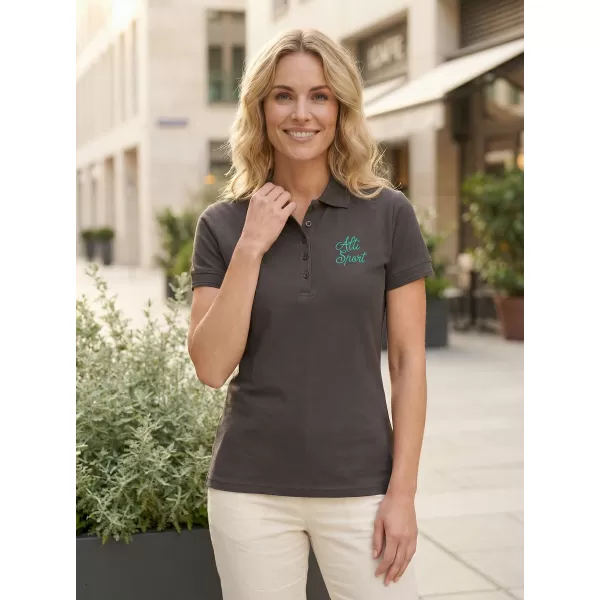  Tricou de damă cu guler ALTISPORT ALW056210 GRI ABANOS/ALBASTRU 