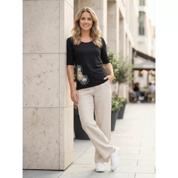  Tricou pentru femei ALTISPORT ALW106AL1 NEGRU SI AURIU 