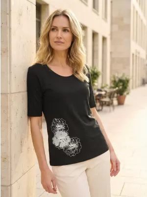 Tricou pentru femei ALTISPORT ALW106AL1 NEGRU SI ARGINTIU