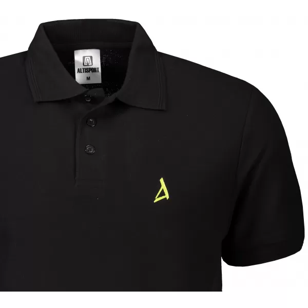  Tricou premium pentru bărbați cu guler ALTISPORT ALM002203 NEGRU ȘI VERDE 