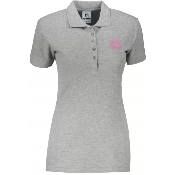  Tricou de damă cu guler ALTISPORT ALW056210 EVIDENȚIERI GRI ÎNCHIS 