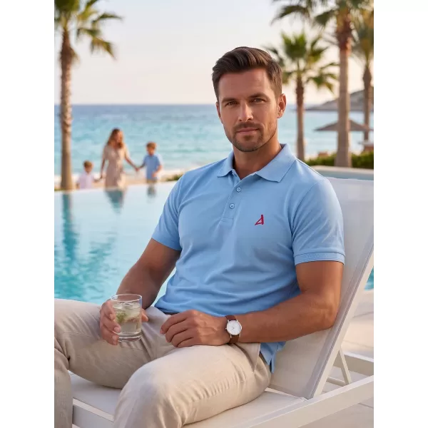  Tricou premium pentru bărbați cu guler ALTISPORT ALM002203 CER ALBASTRU 