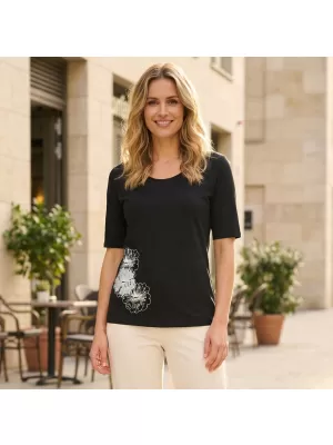 Tricou pentru femei ALTISPORT ALW106AL1 NEGRU SI ARGINTIU