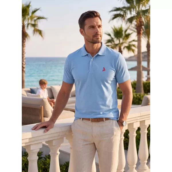  Tricou premium pentru bărbați cu guler ALTISPORT ALM002203 CER ALBASTRU 
