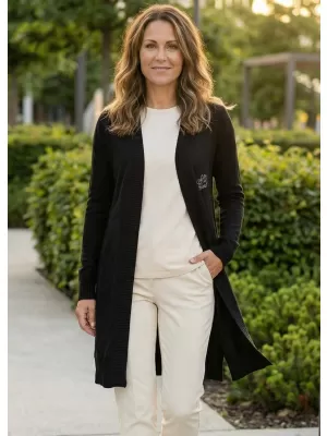 Cardigan de damă ALTISPORT KALISA LPLU104 NEGRU