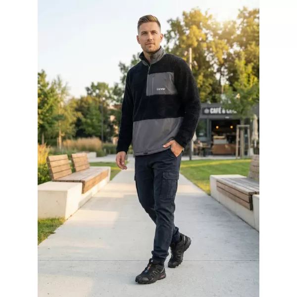  Hanorac pentru bărbați din fleece ALTISPORT HONOB MSWU307 NEGRU 