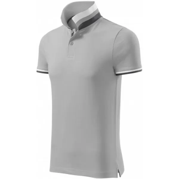  Tricou pentru bărbați cu guler MALFINI PREMIUM COLLAR UP 256 GRI ARGINTIU 