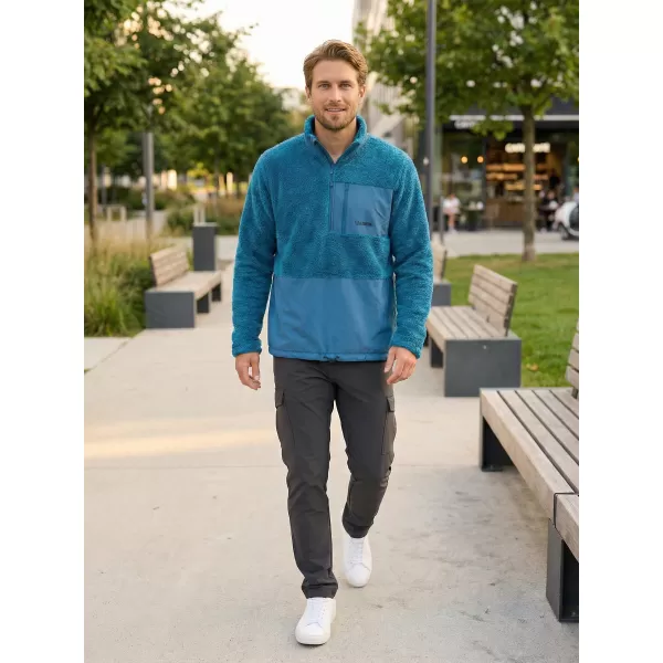  Hanorac pentru bărbați din fleece ALTISPORT HONOB MSWU307 ALBASTRU 