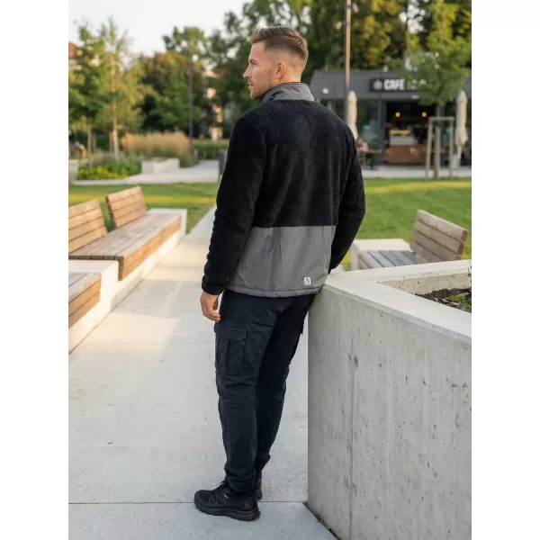  Hanorac pentru bărbați din fleece ALTISPORT HONOB MSWU307 NEGRU 