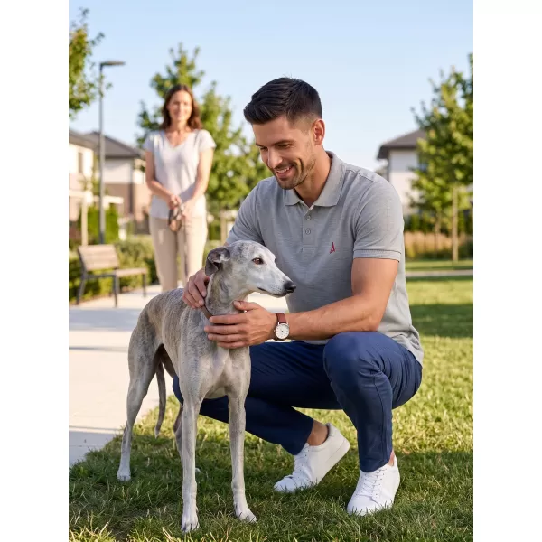  Tricou premium pentru bărbați cu guler ALTISPORT ALM002203 EVIDENȚIERI GRI ÎNCHIS 