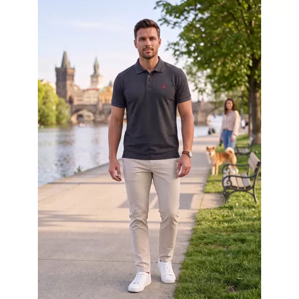  Tricou premium pentru bărbați cu guler ALTISPORT ALM002203 EVIDENȚIERE ANTRACIT 