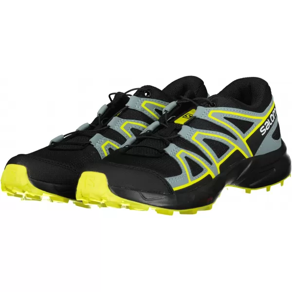  Pantofi de alergare pentru copii SALOMON SPEEDCROSS J L41447100 NEGRU/NEGRU/VERDE 