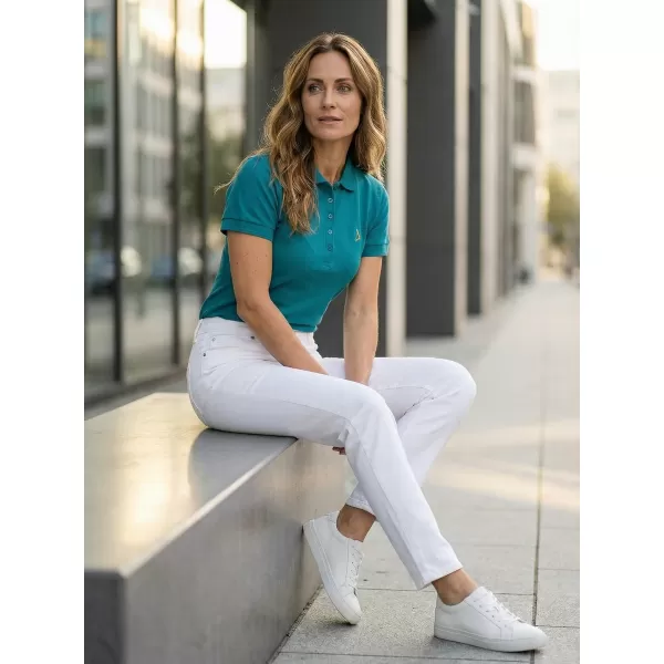  Tricou premium de damă cu guler ALTISPORT ALW002210 TURCOAZ ÎNCHIS 