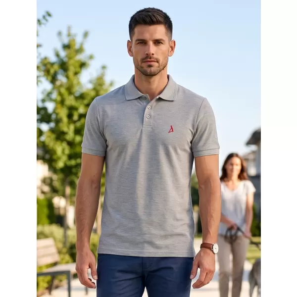  Tricou premium pentru bărbați cu guler ALTISPORT ALM002203 EVIDENȚIERI GRI ÎNCHIS 