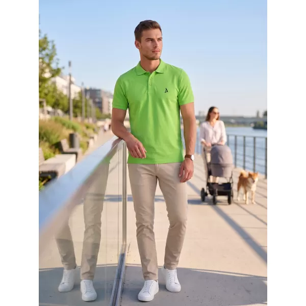  Tricou premium pentru bărbați cu guler ALTISPORT ALM002203 MĂR VERDE 