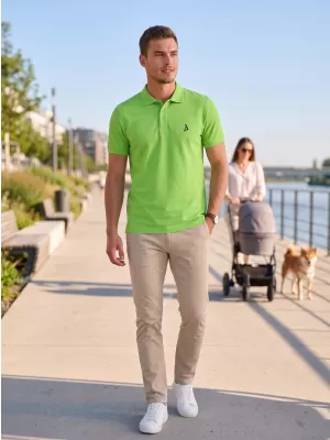 Tricou premium pentru bărbați cu guler ALTISPORT ALM002203 MĂR VERDE
