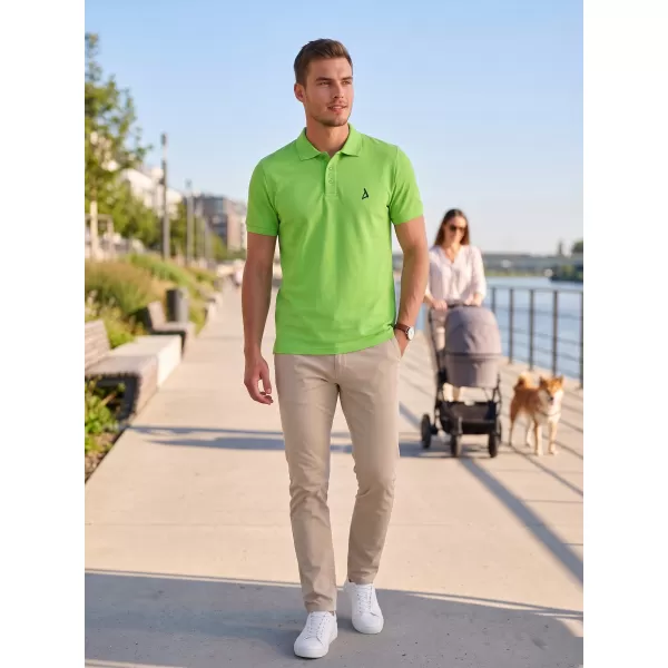  Tricou premium pentru bărbați cu guler ALTISPORT ALM002203 MĂR VERDE 